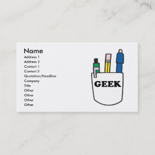Funny GEEK Pocket Protected Business Cards Visitenkarte
