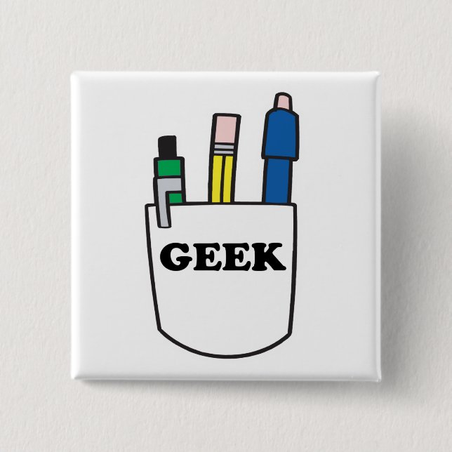Funny GEEK Pocket Protector Button (Vorderseite)