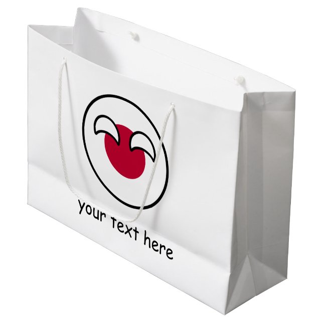 Funny Geeky Japan Countryball Flag Große Geschenktüte (Vorderseite Schrägansicht)