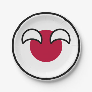 Funny Geeky Japan Countryball Flag Pappteller
