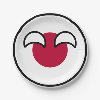 Funny Geeky Japan Countryball Flag Pappteller