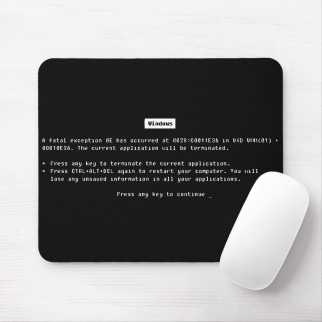 Funny Geeky Windows Fehler Mousepad (Mit Mouse)