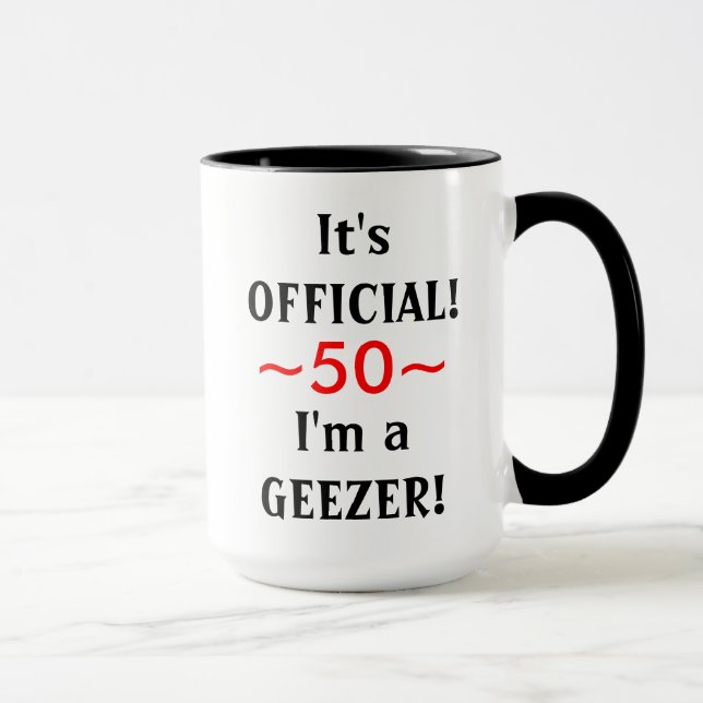 Funny Geezer 50e Anniversaire Mug (Droite)