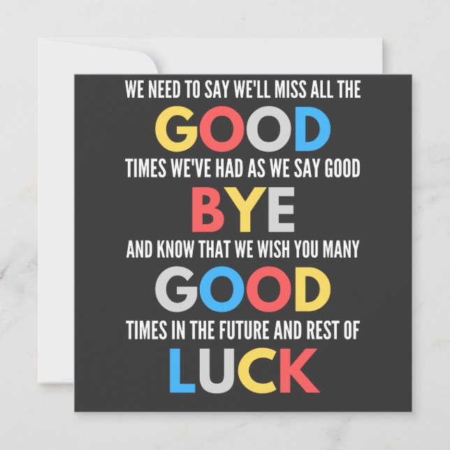 Funny geht weg Farewell Einladung (Vorderseite)