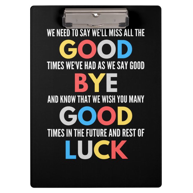 Funny geht weg Farewell Klemmbrett (Vorderseite)