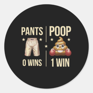 Funny Gekackt Toilette Spaß Kacke Boxing Meme Pant Runder Aufkleber