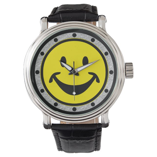 Funny gelb + dein Backg. Ideen Armbanduhr (Vorderseite)