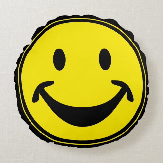 Funny gelb + dein Backg. Ideen Rundes Kissen (Vorderseite)