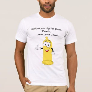 Funny Gelb Kondom Witz T-Shirt