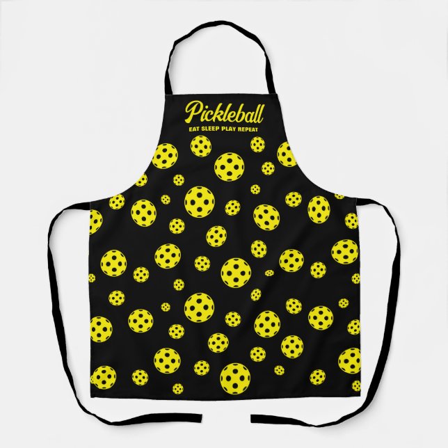 Funny Gelb Pickleball All-Over Print GRILLEN Schür Schürze (Vorderseite)