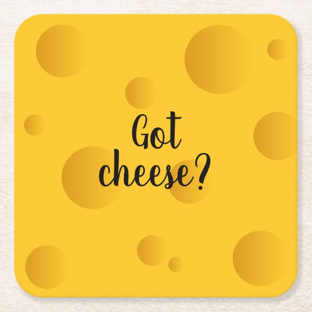 Funny Gelb Schweizer Käse Quadrat Drinks Coaster Rechteckiger Pappuntersetzer (Vorderseite)