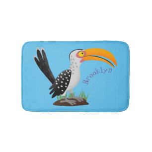 Funny Gelb Tannenvogel Safari Cartoon Badematte