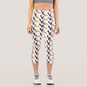 Funny Gelb Tannenvogel Safari Cartoon Capri Leggings