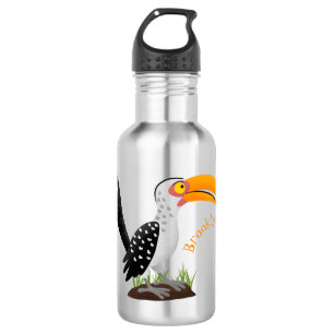Funny Gelb Tannenvogel Safari Cartoon Edelstahlflasche
