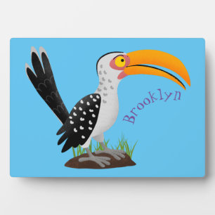 Funny Gelb Tannenvogel Safari Cartoon Fotoplatte