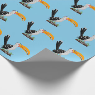 Funny Gelb Tannenvogel Safari Cartoon Geschenkpapier