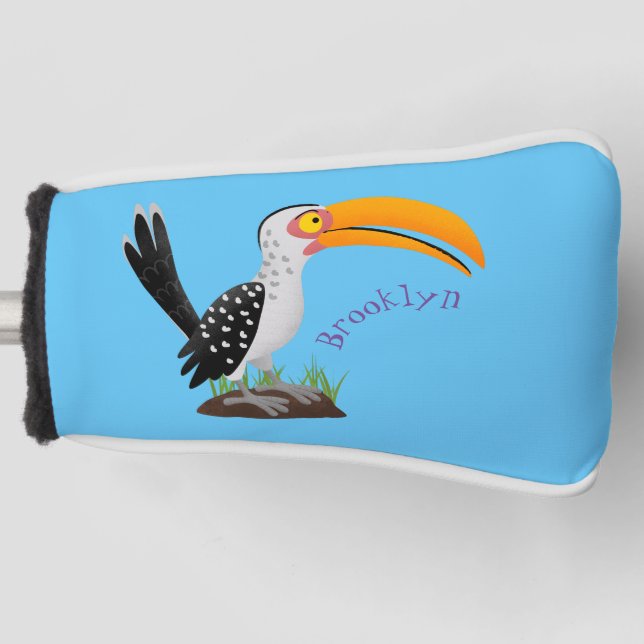 Funny Gelb Tannenvogel Safari Cartoon Golf Headcover (Vorderseite)