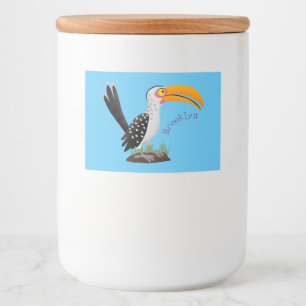Funny Gelb Tannenvogel Safari Cartoon Lebensmitteletikett