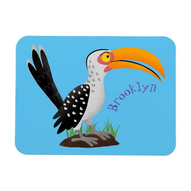 Funny Gelb Tannenvogel Safari Cartoon Magnet (Horizontal)
