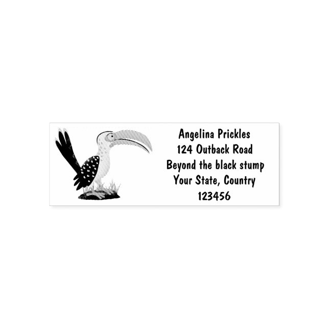 Funny Gelb Tannenvogel Safari Cartoon Permastempel (Design)