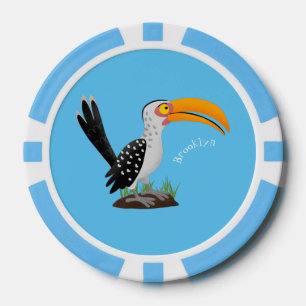 Funny Gelb Tannenvogel Safari Cartoon Pokerchips