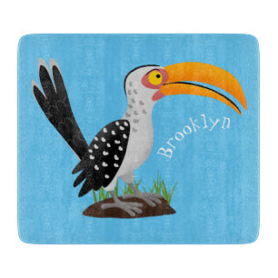 Funny Gelb Tannenvogel Safari Cartoon Schneidebrett