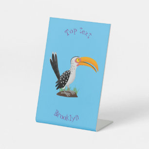 Funny Gelb Tannenvogel Safari Cartoon Sockelschild