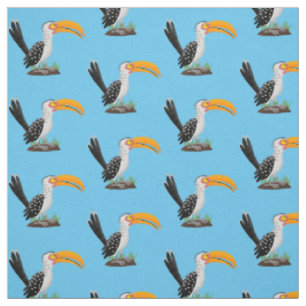 Funny Gelb Tannenvogel Safari Cartoon Stoff