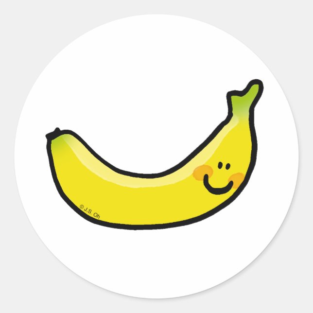 Funny Gelbe Banane Runder Aufkleber (Vorderseite)