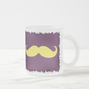 Funny Gelber Schnurrbart Mattglastasse