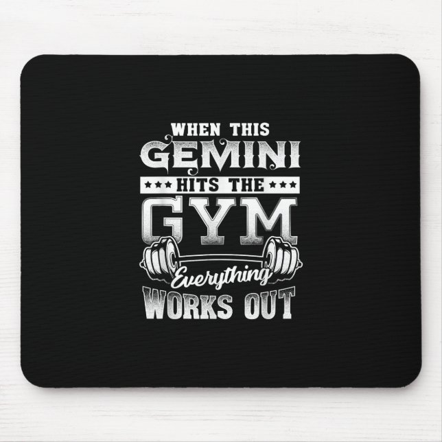 Funny Gemini Gym Workout Design Mousepad (Vorne)