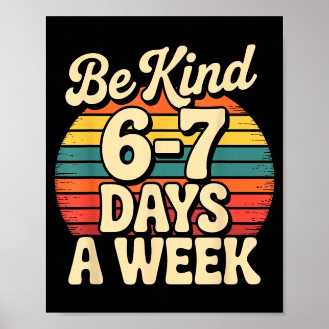 Funny Gen Alpha Meme Slang 67 Six Seven  Poster (Vorne)