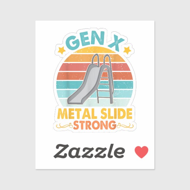 Funny Gen X Generation Sarcasm Gen X Metal Slide A Aufkleber (Blatt)