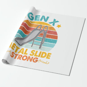 Funny Gen X Generation Sarcasm Gen X Metal Slide A Geschenkpapier