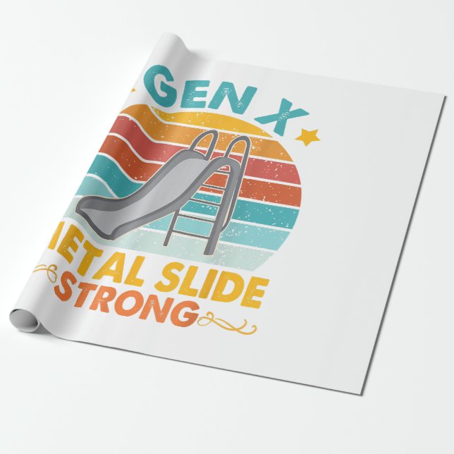 Funny Gen X Generation Sarcasm Gen X Metal Slide A Geschenkpapier (Ungerollt)