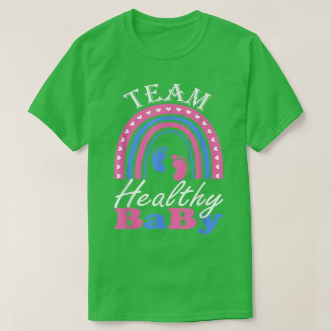 Funny Gender Enthüllung über das Party eines gesun T-Shirt (Design vorne)