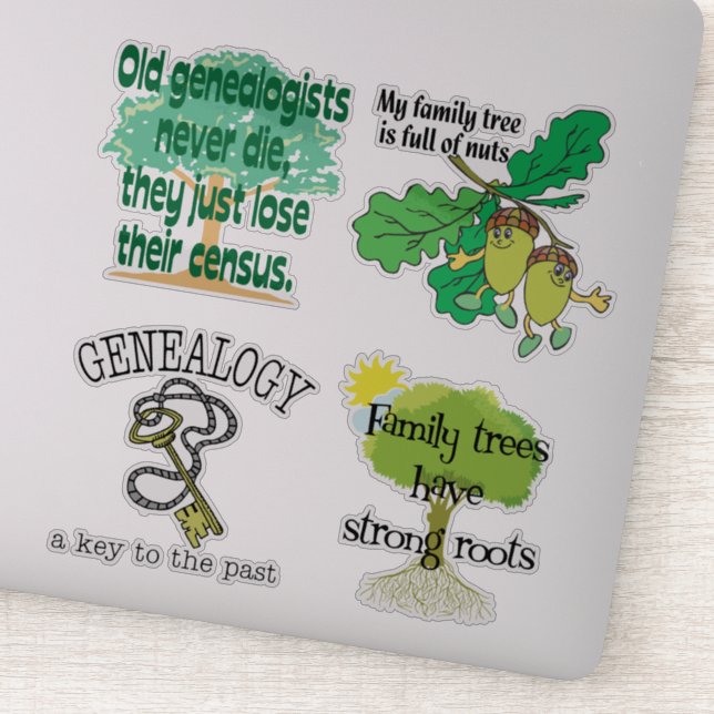Funny Genealogy Redewendungen Vinyl Aufkleber (Detail)