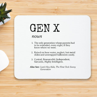 Funny Generation X Definition Black Topography Mousepad
