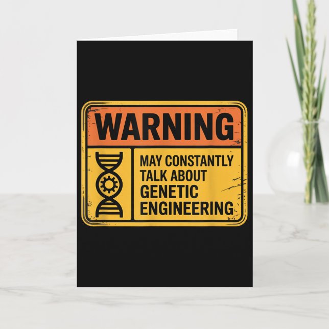 Funny Genetic Engineering Warning Sign Bioengineer Karte (Vorderseite)