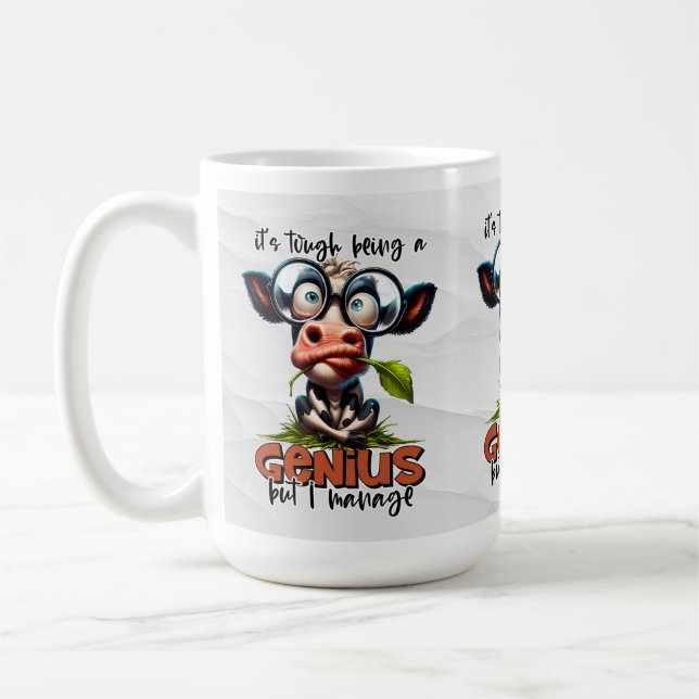 Funny Genius Smart Person mit goofy Cows Kaffeetasse (Links)