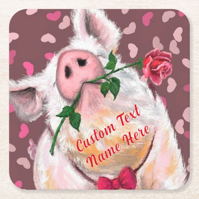 Funny Gentleman Pig Paper Untersetzer mit benutzer (Vorderseite)