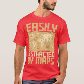Funny Geography LehrerLeicht abgelenkt durch Karte T-Shirt