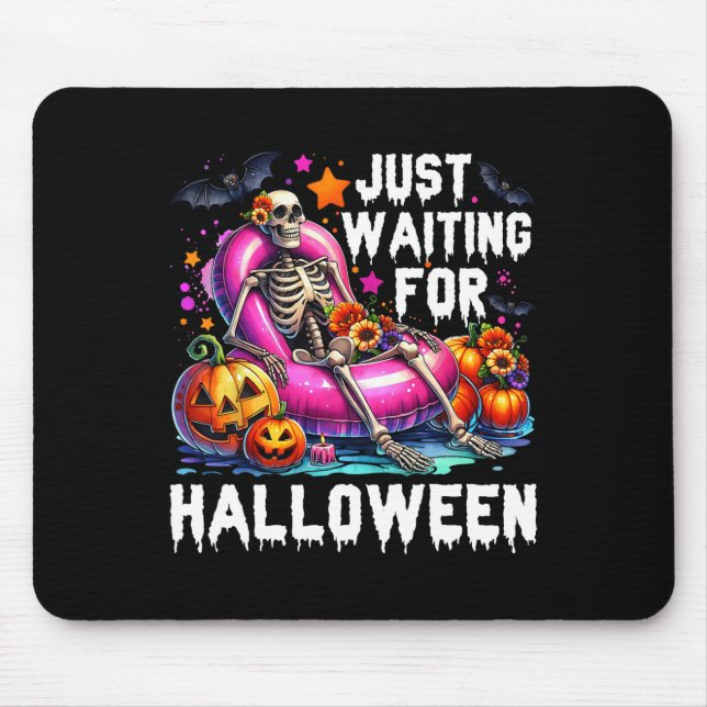 Funny gerade Gewartet Halloween Skeleton Spooky V Mousepad (Vorne)