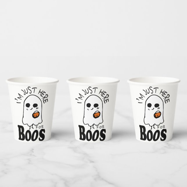 Funny gerade hier für Boos, Halloween Pappbecher (Multi)