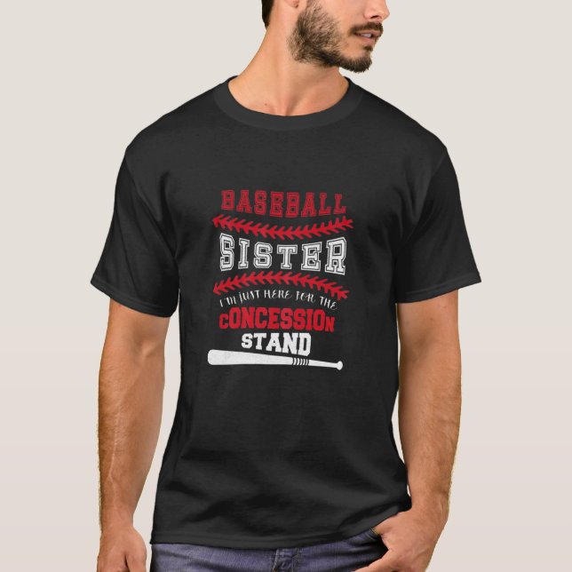 Funny gerade hier für Konzessionsstand Baseball Si T-Shirt (Vorderseite)