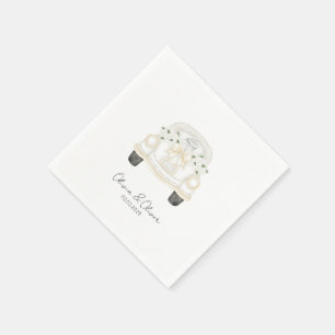 Funny gerade verheiratet Auto Brauch Hochzeit Serviette