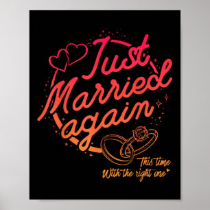 Funny gerade verheiratet wieder Bridge Groom Paar  Poster
