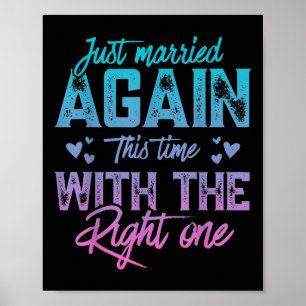 Funny gerade verheiratet wieder Bridge Groom Paar Poster