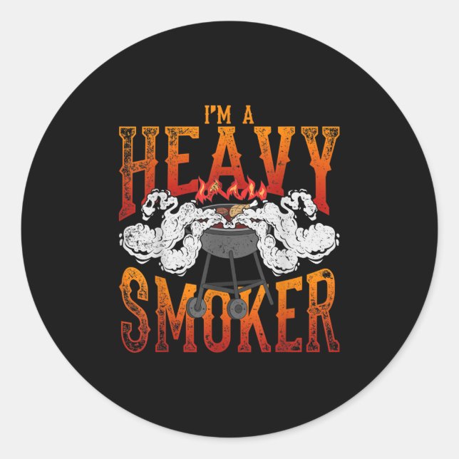 Funny geräuchert Fleisch Lover Grillen Koch Grillm Runder Aufkleber (Vorderseite)