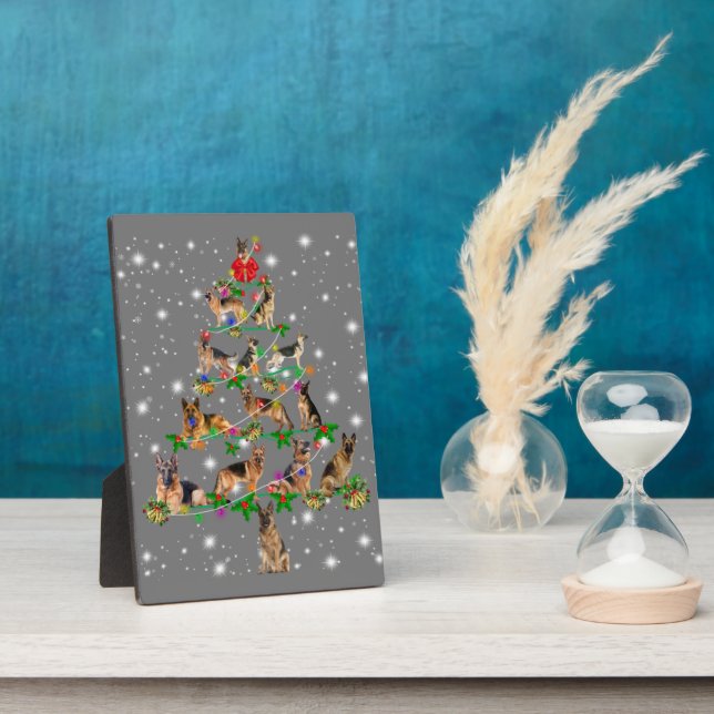 Funny German Shepherd Christmas Tree Decor Ornamen Fotoplatte (Seite)